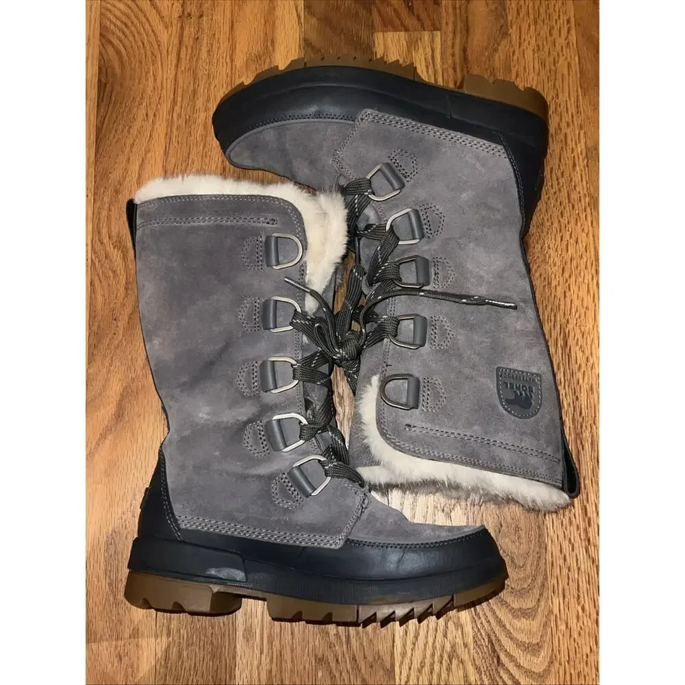 Sorel Women's Torino II Tall Snow Boot Gray Size 7 Waterproof EUC